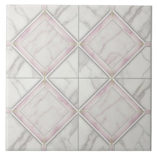 Azulejo de cerâmica branco-rosa para mármore para