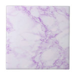 Azulejo De Cerâmica Branco violeta violeta-púrpura-mármore<br><div class="desc">Elegante e lendária ultravioleta,  lavanda de mármore de cor impressão.</div>