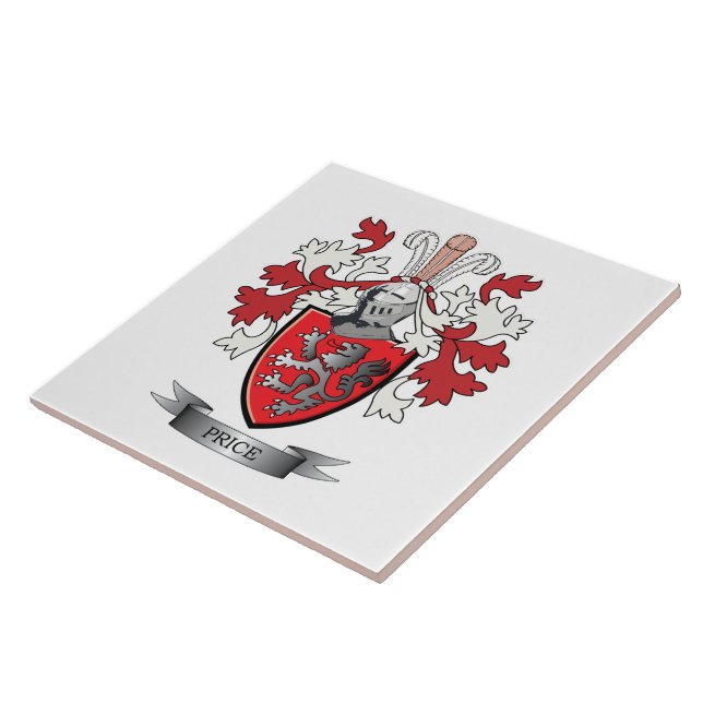 Azulejo De Cerâmica Brasão da crista da família do preço (Lateral)