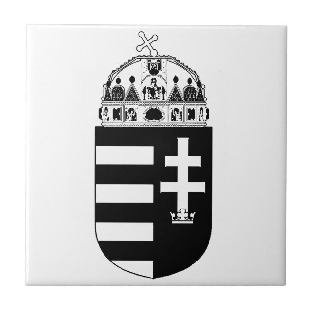 Azulejo De Cerâmica Brasão de armas da Hungria (Frente)