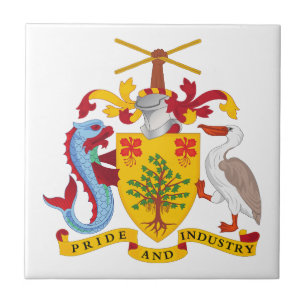 Azulejo De Cerâmica Brasão de armas do país Barbados símbolo emblema b