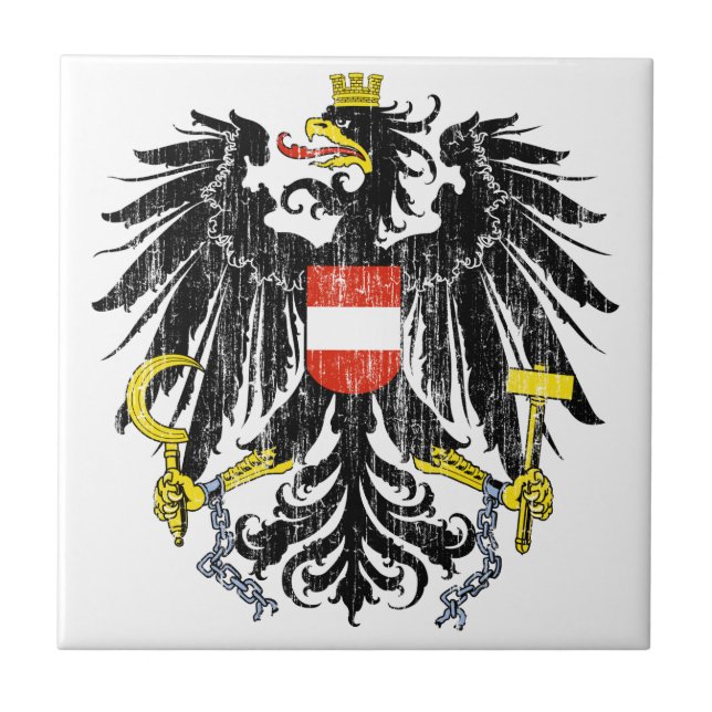 Azulejo De Cerâmica Brasão de Áustria (Frente)