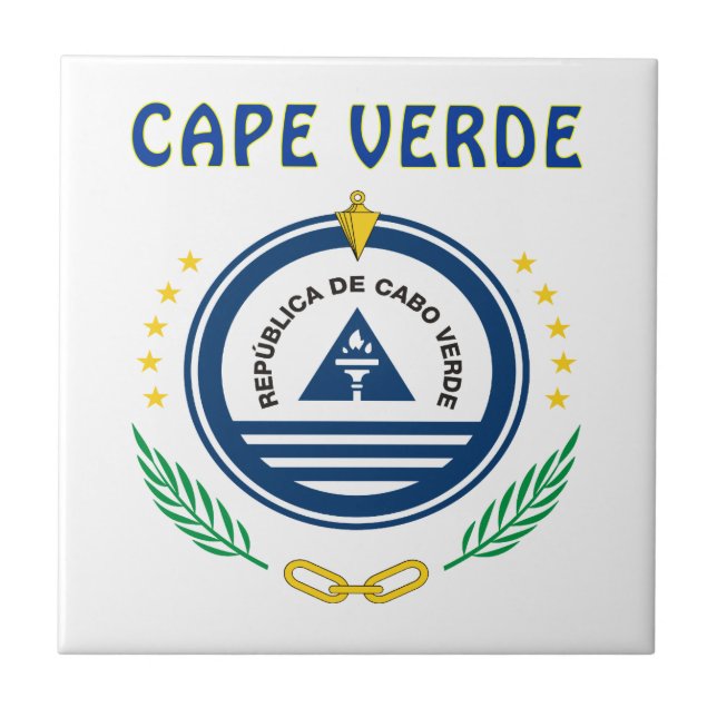 Azulejo De Cerâmica Brasão de Cabo Verde (Frente)