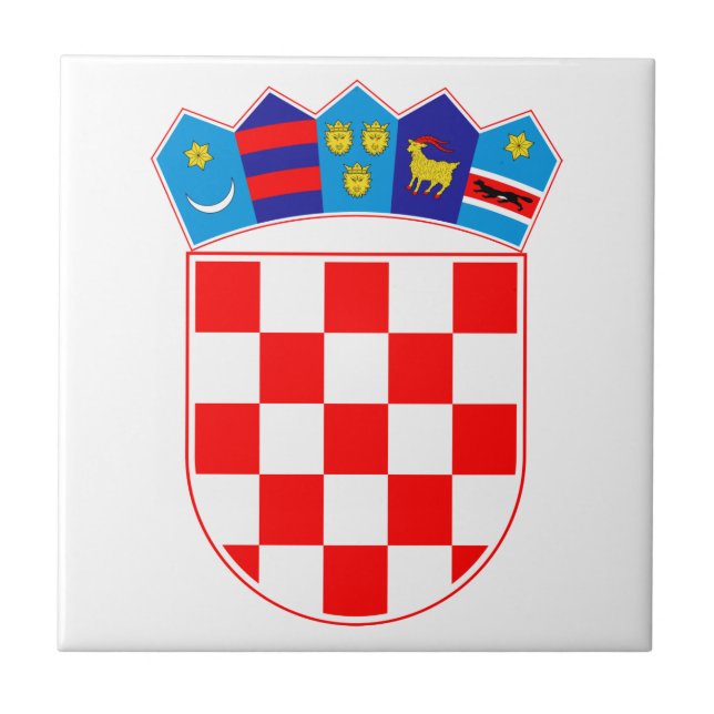 Azulejo De Cerâmica Brasão de Croatia (Frente)