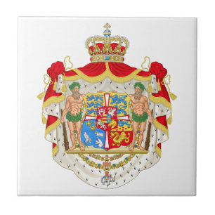 Azulejo De Cerâmica Brasão real dinamarquesa do vintage de Dinamarca