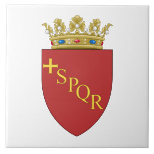 Azulejo De Cerâmica Brasão Romano (SPQR) (Roma, Itália)