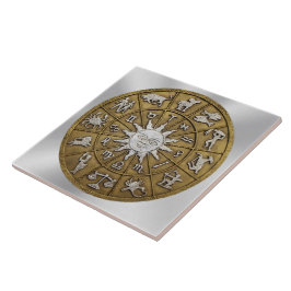 Azulejo De Cerâmica Brass Zodiac Wheel