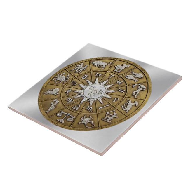 Azulejo De Cerâmica Brass Zodiac Wheel (Lateral)