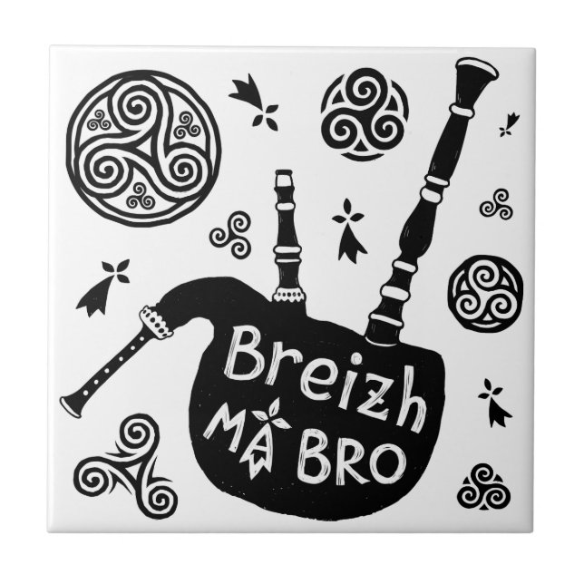 Azulejo De Cerâmica Breizt mãe Bro (Frente)