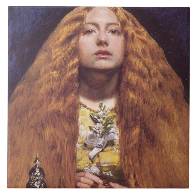 Azulejo De Cerâmica Bridesmaid (de John Everett Millais) (Frente)