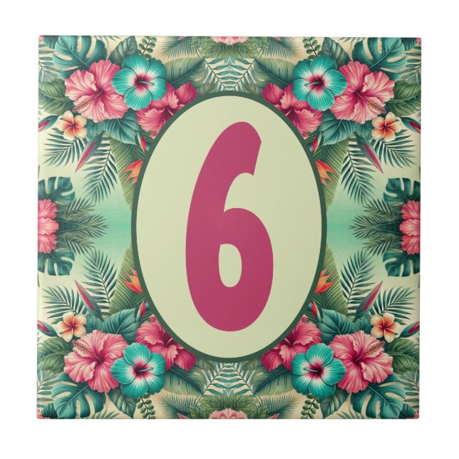 Azulejo De Cerâmica Bright Tropics Personalizável (Frente)