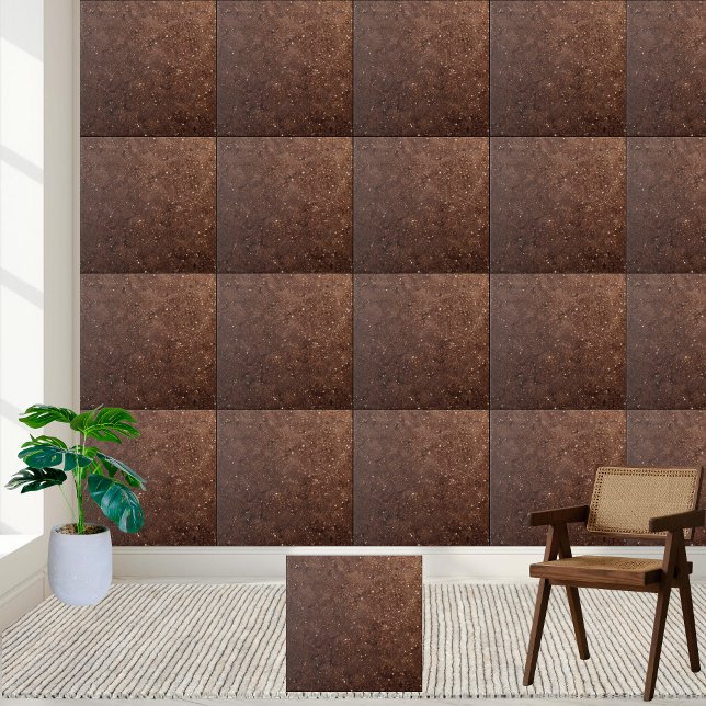 Azulejo De Cerâmica Brilhante Chic Dark Chocolate Castanho Shimmerter (Chic Dark Chocolate Brown Shimmering Glitter Ceramic Tile)