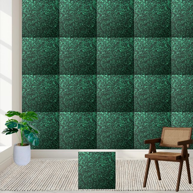 Azulejo De Cerâmica Brilhante Verde Luz Encantadora (Charming Light Green Sparkling Glitter Ceramic Tile)