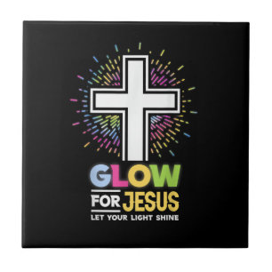 Azulejo De Cerâmica Brilhe para Jesus Camiseta Cruz Cristã Jesus Crist