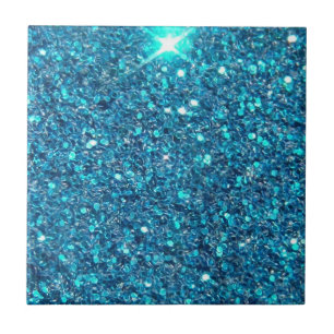 Azulejo De Cerâmica Brilho azul extravagante do brilho