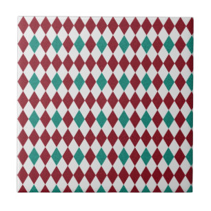 Azulejo De Cerâmica Brilho de Diamante Vermelho e Azul
