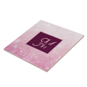 Azulejo De Cerâmica Brilho Feminino Rosa Menina Gradiente Abstrato