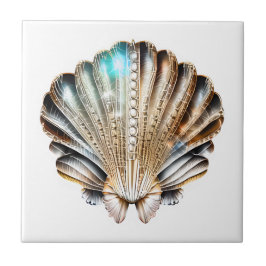 Azulejo De Cerâmica Brilho pérola iridescente elegante da Shell