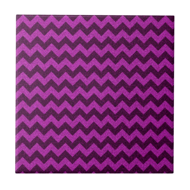 Azulejo De Cerâmica Brilho Zigue-Zague Roxo (Frente)