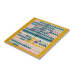 Azulejo De Cerâmica Brilhos Coloridos Formas Geométricas Pintadas em T<br><div class="desc">Traga um toque de charme geométrico para o seu espaço com este azulejo cerâmico colorido com um padrão de triângulo lúdico em tons pastéis, emoldurado por uma borda amarela-mostarda. Perfeito como sotaque decorativo para uma praça traseira da cozinha, banheiro, ou como uma porta copos única, este azulejo adiciona personalidade e...</div>