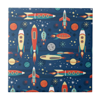 Azulejo De Cerâmica Brinquedo Rockets do vintage