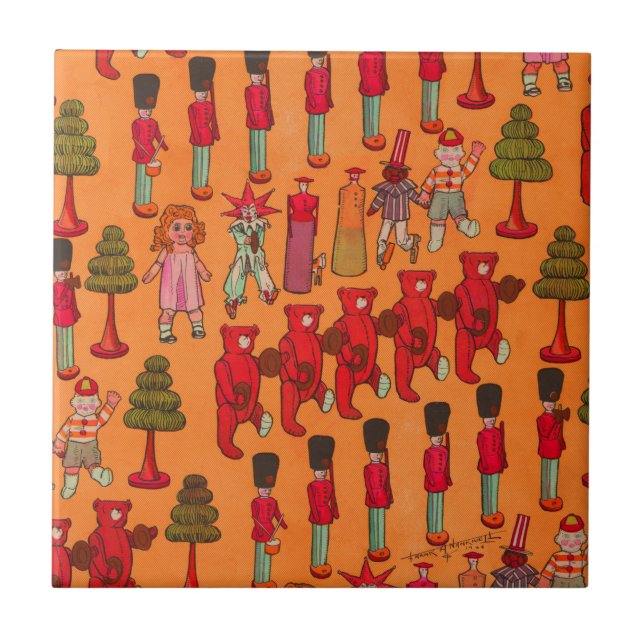 Azulejo De Cerâmica Brinquedos de Natal Brincadeiras (Frente)