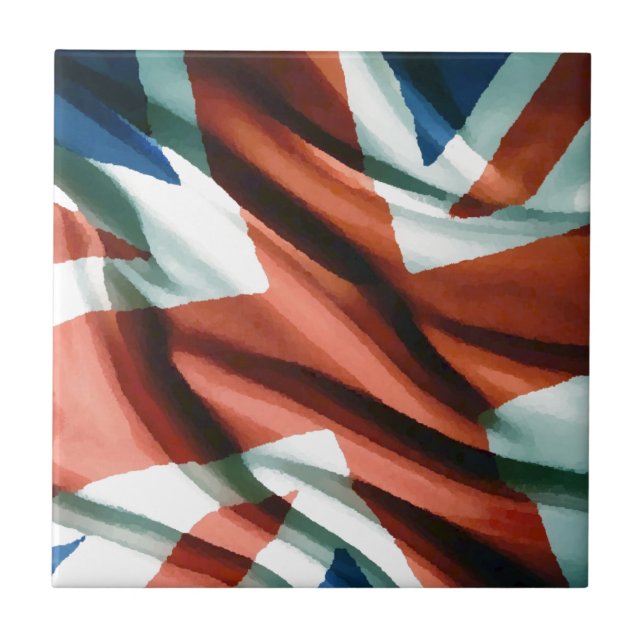 Azulejo De Cerâmica British Flag Pop Art (Frente)