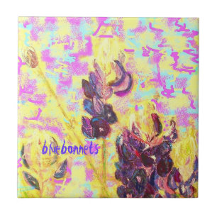 Azulejo De Cerâmica brochura de flores silvestres de bluebonnet