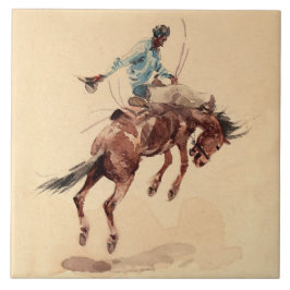 Azulejo De Cerâmica Bronc Rider 2 por Edward Borein