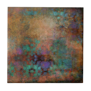 Azulejo De Cerâmica Bronze, Teal, Abstrato púrpura