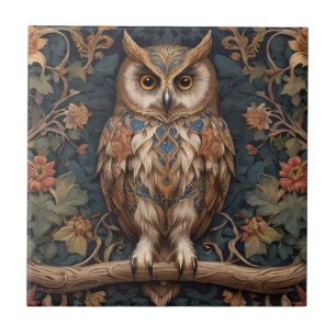 Azulejo De Cerâmica Brown Owl William Morris Inspirado