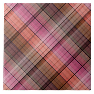 Azulejo De Cerâmica Brown Tartan