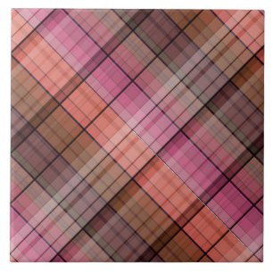 Azulejo De Cerâmica Brown Tartan