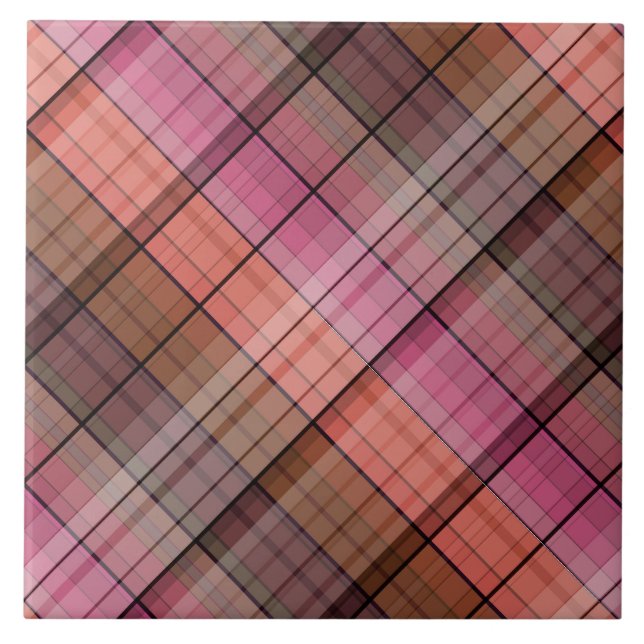 Azulejo De Cerâmica Brown Tartan (Frente)