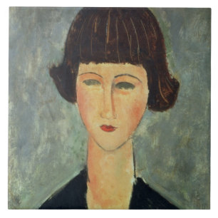 Azulejo De Cerâmica Brunette novo, 1917 (óleo em canvas)