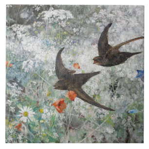 Azulejo De Cerâmica Bruno Andreas Liljefors Vintage Common Swifts