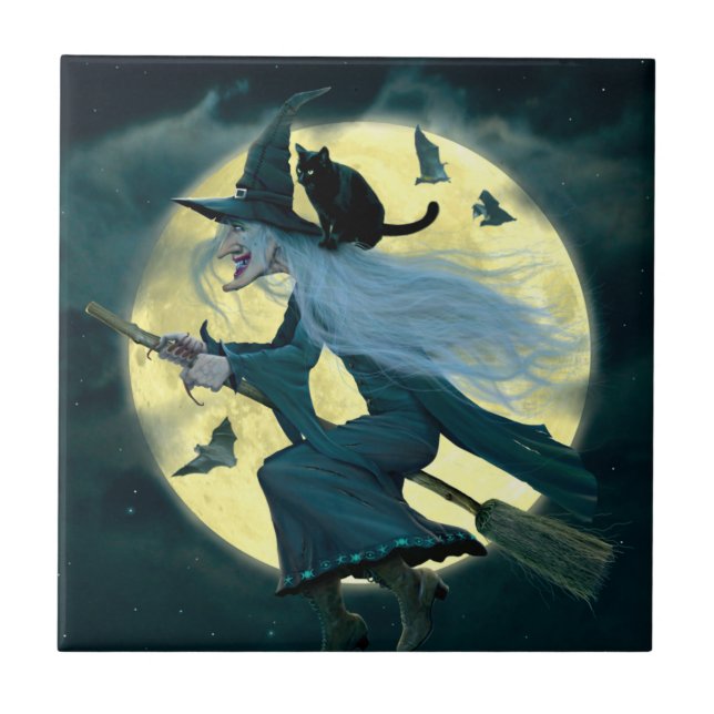 Azulejo De Cerâmica bruxa do quarto (Frente)