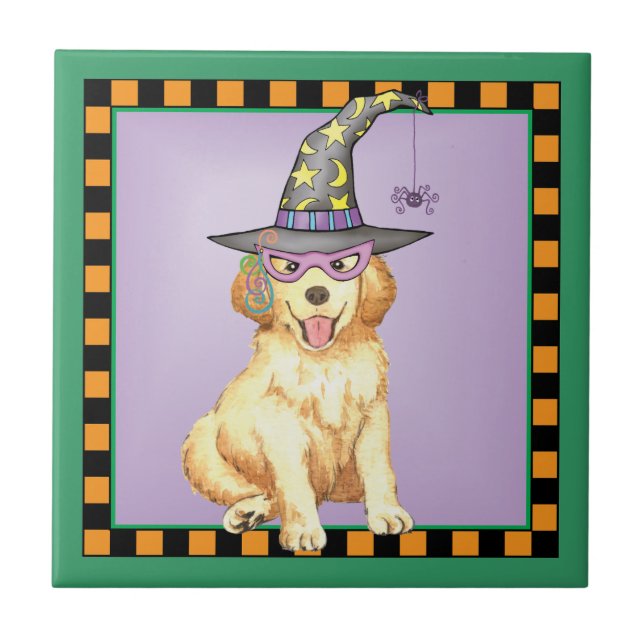 Azulejo De Cerâmica Bruxa ouro (Frente)