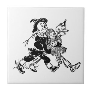 Azulejo De Cerâmica Bruxa Vintage de Oz Dorothy Dormindo com Papoulas