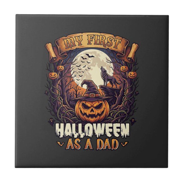 Azulejo De Cerâmica Bruxas Penduradas Halloween Bruxa Voadora Casa Ass (Frente)