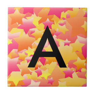 Azulejo De Cerâmica Bubble Stars Sherbet Numerado/Azulejo amarrado