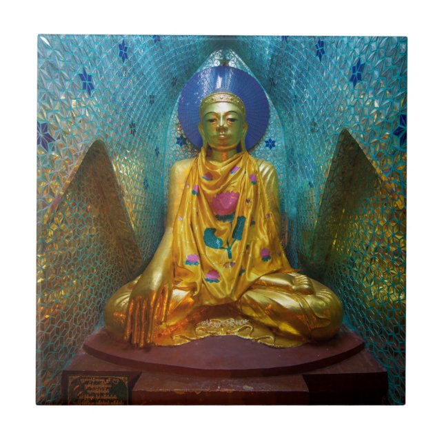 Azulejo De Cerâmica Buda em Nicho Ornamentado (Frente)
