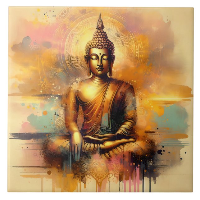 Azulejo De Cerâmica Buda Espiritual (Frente)