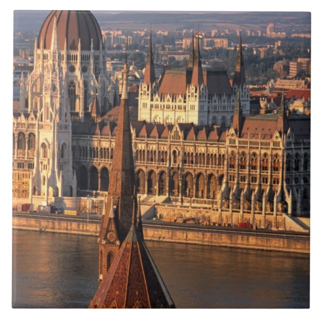 Azulejo De Cerâmica Budapest, Hungria, Rio Danúbio, Parlamento (Frente)