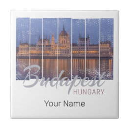 Azulejo De Cerâmica Budapest Parlamento Hungria Vintage Panorama