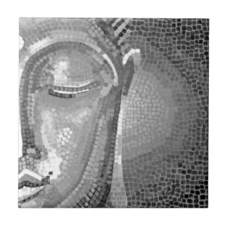 Azulejo De Cerâmica Buddha preto e branco enfrenta