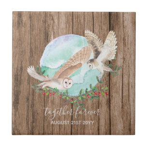 Azulejo De Cerâmica BUDGET Newlyweds Casamentos Personalizados OWLS