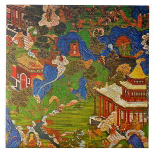 Azulejo De Cerâmica Budismo budista de Buddha que abençoa o Bohemian