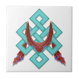 Azulejo De Cerâmica Budista Eternal Knot