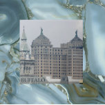 Azulejo De Cerâmica Buffalo, Marcas Históricas de Nova Iorque<br><div class="desc">Azulejo cerâmico que mostra uma foto de marcos históricos em Buffalo,  centro,  Nova York. Selecione o tamanho do seu azulejo. Perfeito como uma trivet de cozinha! Faz um excelente de souvenir e presente para o residente nativo de Buffalo!</div>